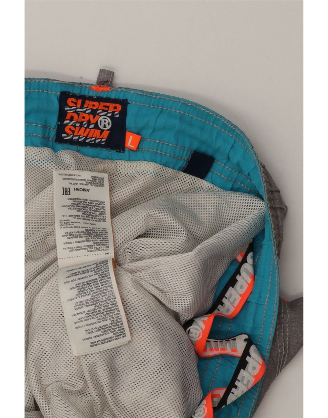 Męskie spodenki kąpielowe Superdry z grafiką, duże, szare, z poliestru