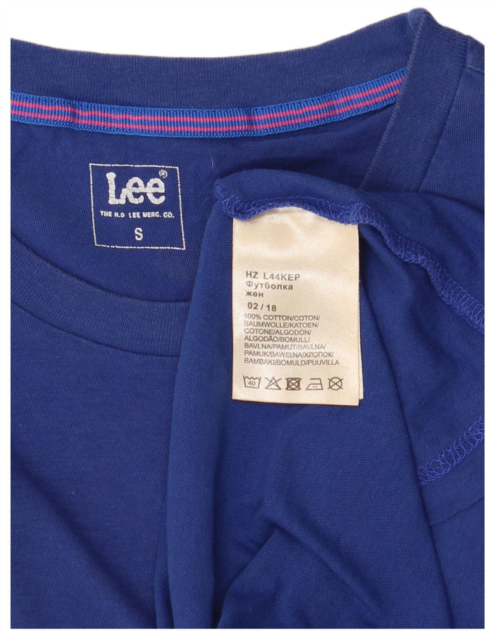 Lee Womens Oversized T-Shirt Top UK 10 Small Blue Cotton