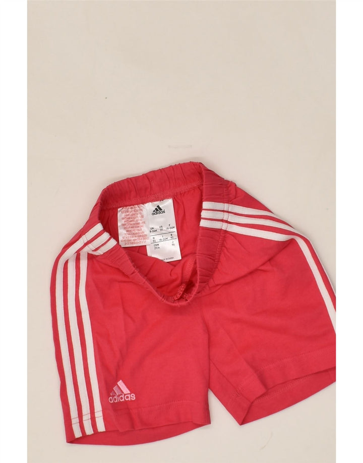 ADIDAS Baby Girls Sport Shorts 18-24 Months Red Cotton | Vintage Adidas | Thrift | Second-Hand Adidas | Used Clothing | Messina Hembry 