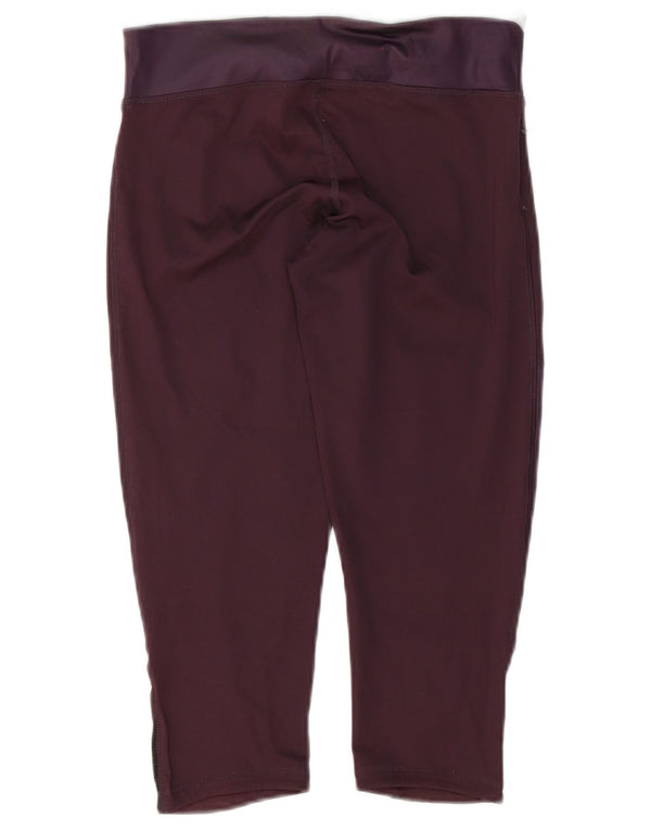 Adidas Womens Capri Leggings UK 8/10 Small Purple Colourblock Polyester