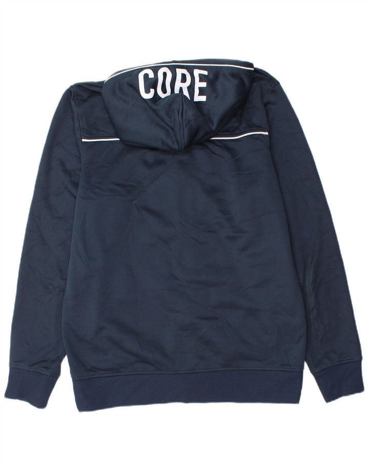 Jack & Jones Mens Graphic Zip Hoodie Sweater Medium Navy Blue Polyester
