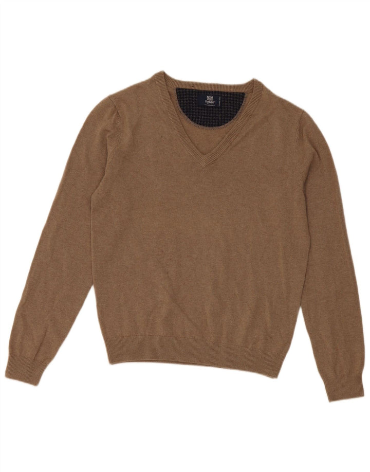 Boggi Jersey Con Cuello En V De Lana Beige Small Hombre