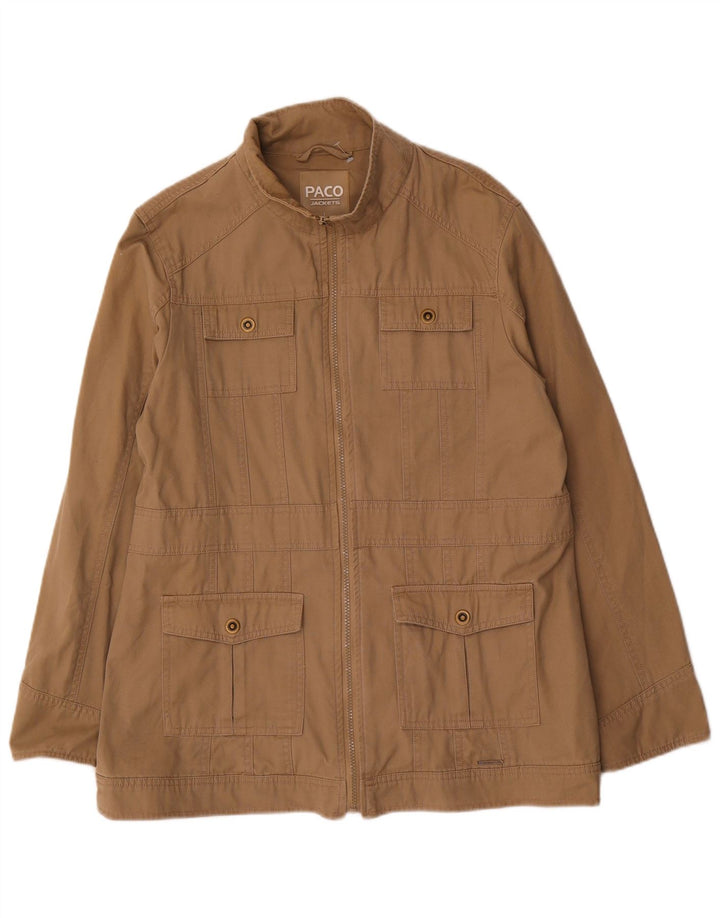 Paco Mens Utility Jacket UK 40 Large Brown Cotton