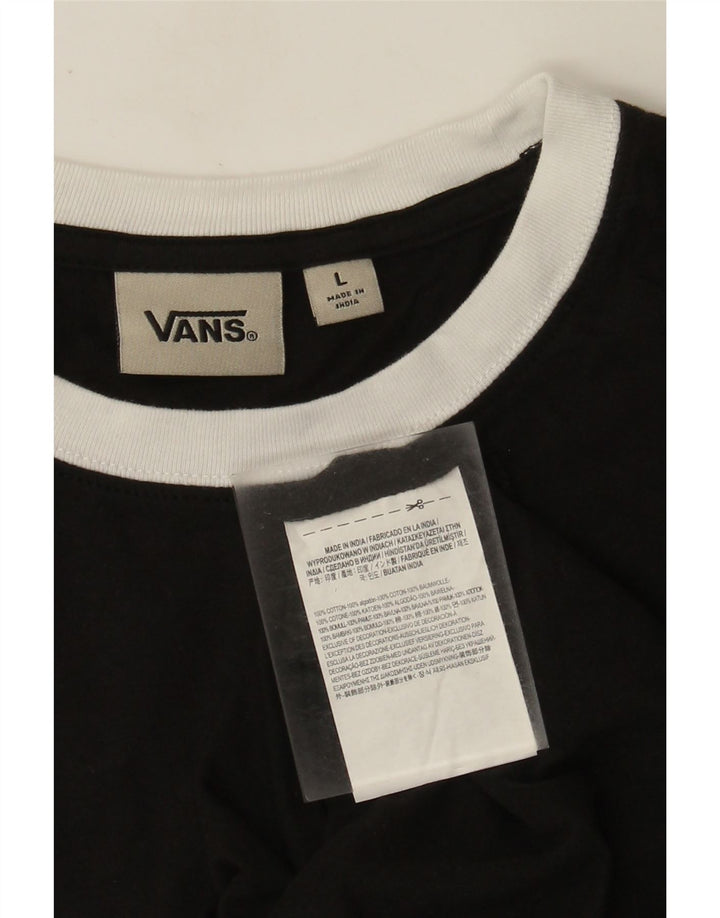Vans Mens Graphic T-Shirt Top Large Black Geometric Cotton