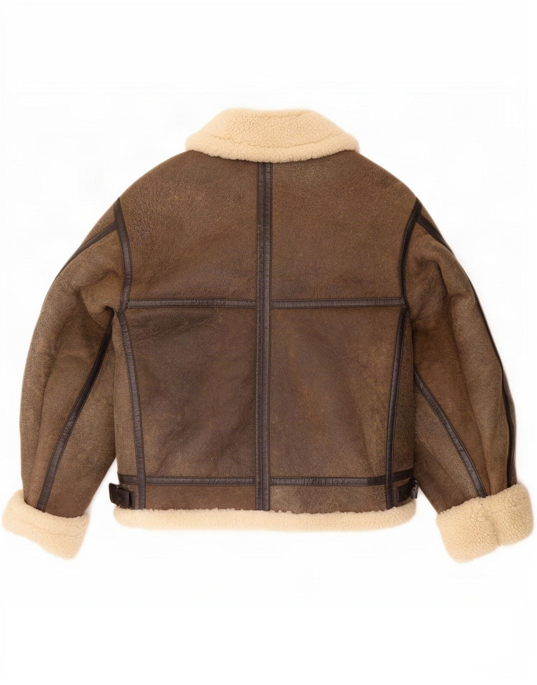 Giacca in shearling da uomo Wallace Sacks UK 40 grande in pelle grigia