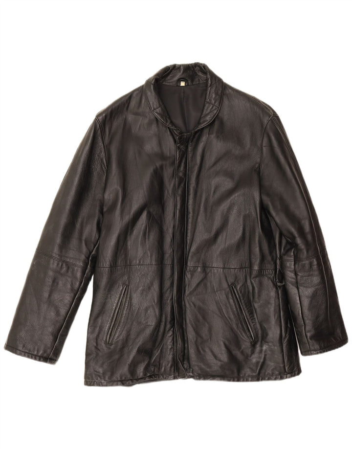 Giacca in pelle vintage da uomo IT 52 XL in pelle nera