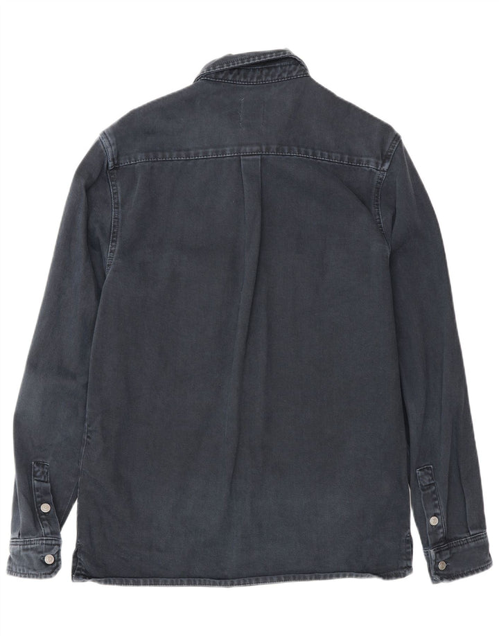 Zara Chemise En Jean Coupe Relax Homme Bleu Marine Moyen Coton