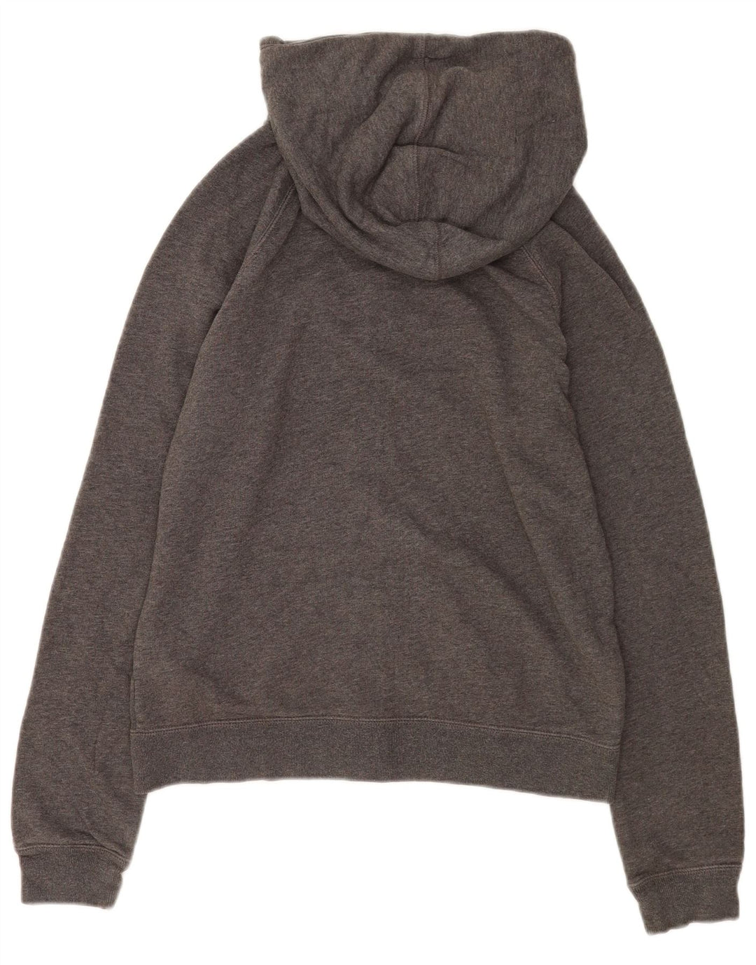 Nike Womens Zip Hoodie Sweater UK 14 Medium Grey Cotton