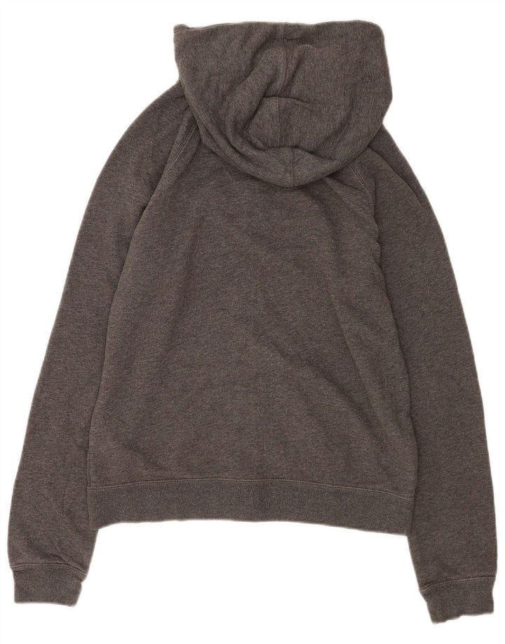 Nike Womens Zip Hoodie Sweater UK 14 Medium Grey Cotton
