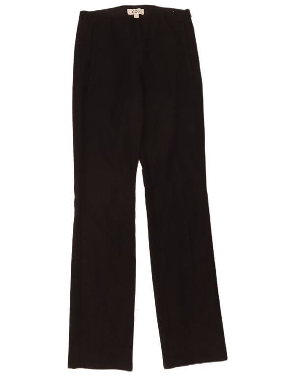 Cos Womens Straight Casual Trousers EU 38 Medium W28 L33 Black Cotton