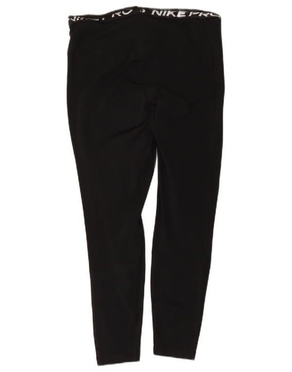 Leggings Nike Dri Fit Crop Graphic pentru femei UK 14 Poliester negru mare