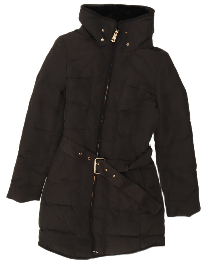 Zara Womens Padded Coat UK 12 Medium Black