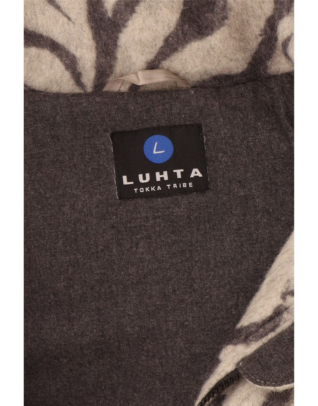 Luhta Manteau rembourré à capuche pour femme UK 42 Laine à imprimé animal gris moyen