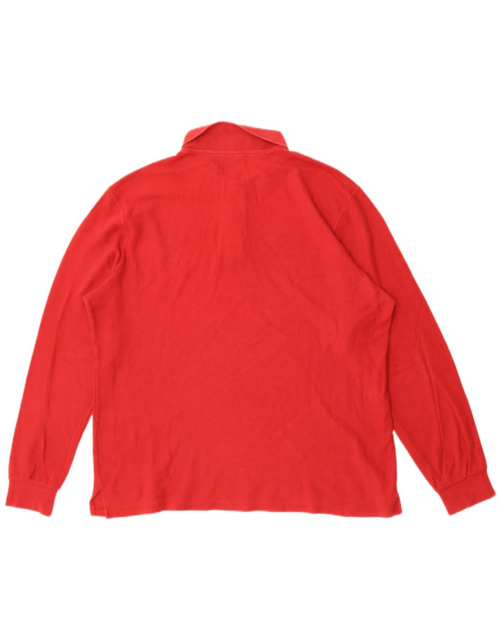 Marlboro Classics Mens Long Sleeve Polo Shirt XL Red