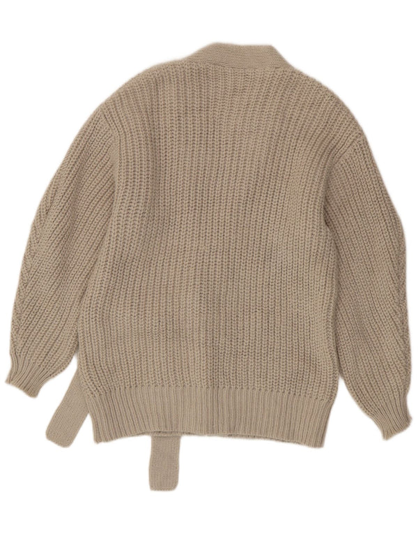 Pulover cardigan supradimensionat pentru femei Zara UK 10 Mic Bej Acrilic