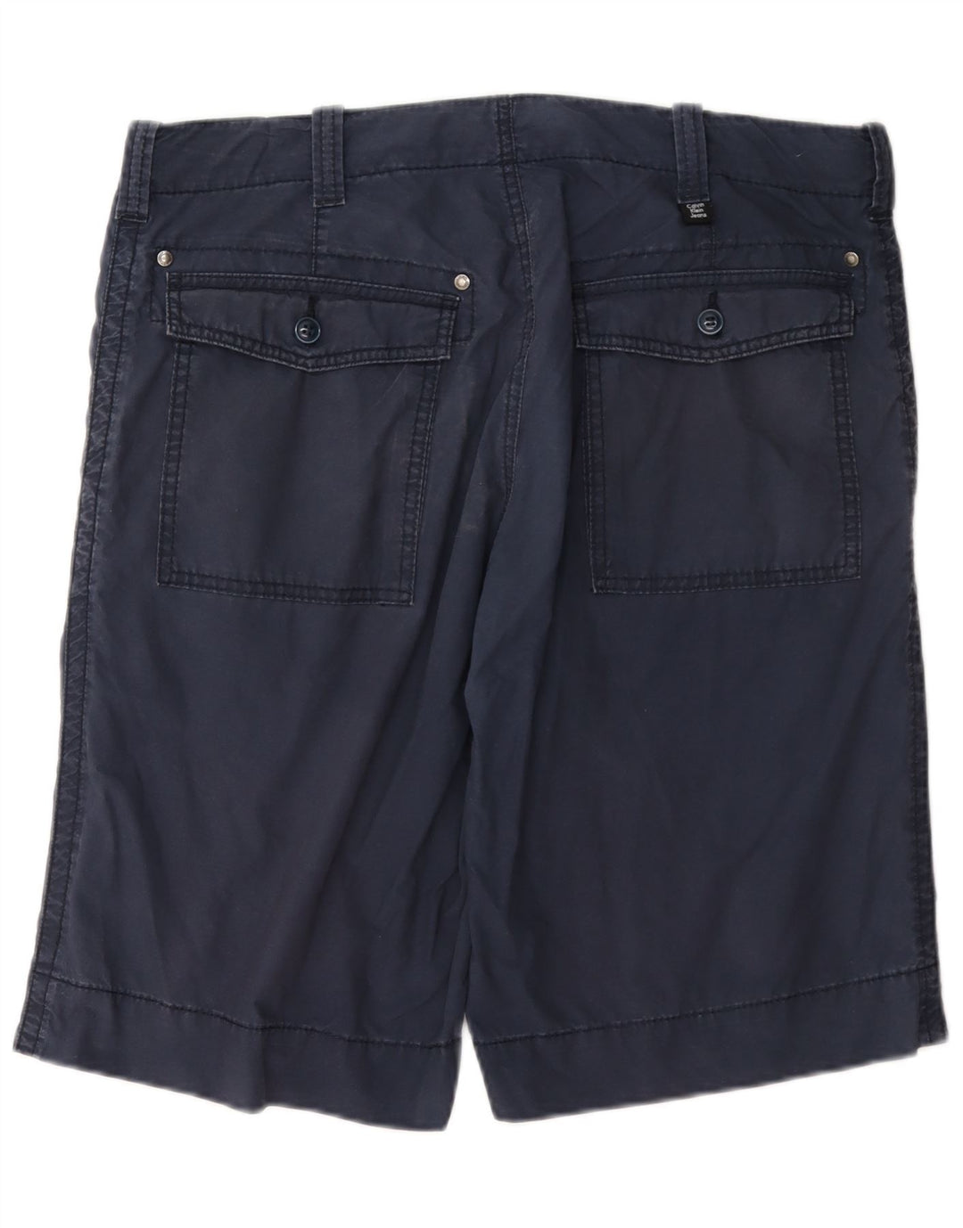 Calvin Klein Mens Chino Shorts W32 Medium Navy Blue Cotton