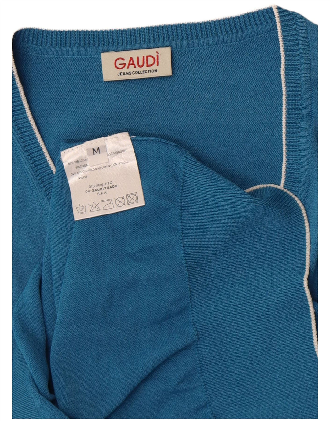 Gaudi Mens Vest Tank Top Medium Blue Viscose
