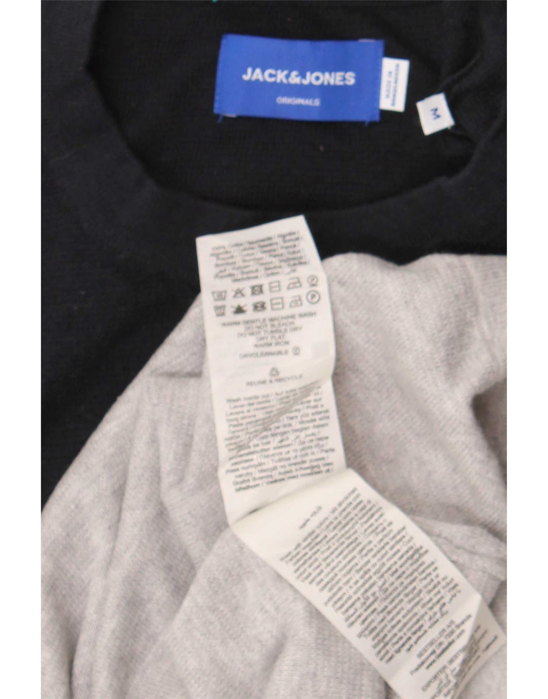 Jack & Jones Herre sweater med rund hals, mellemgrå Colourblock Bomuld