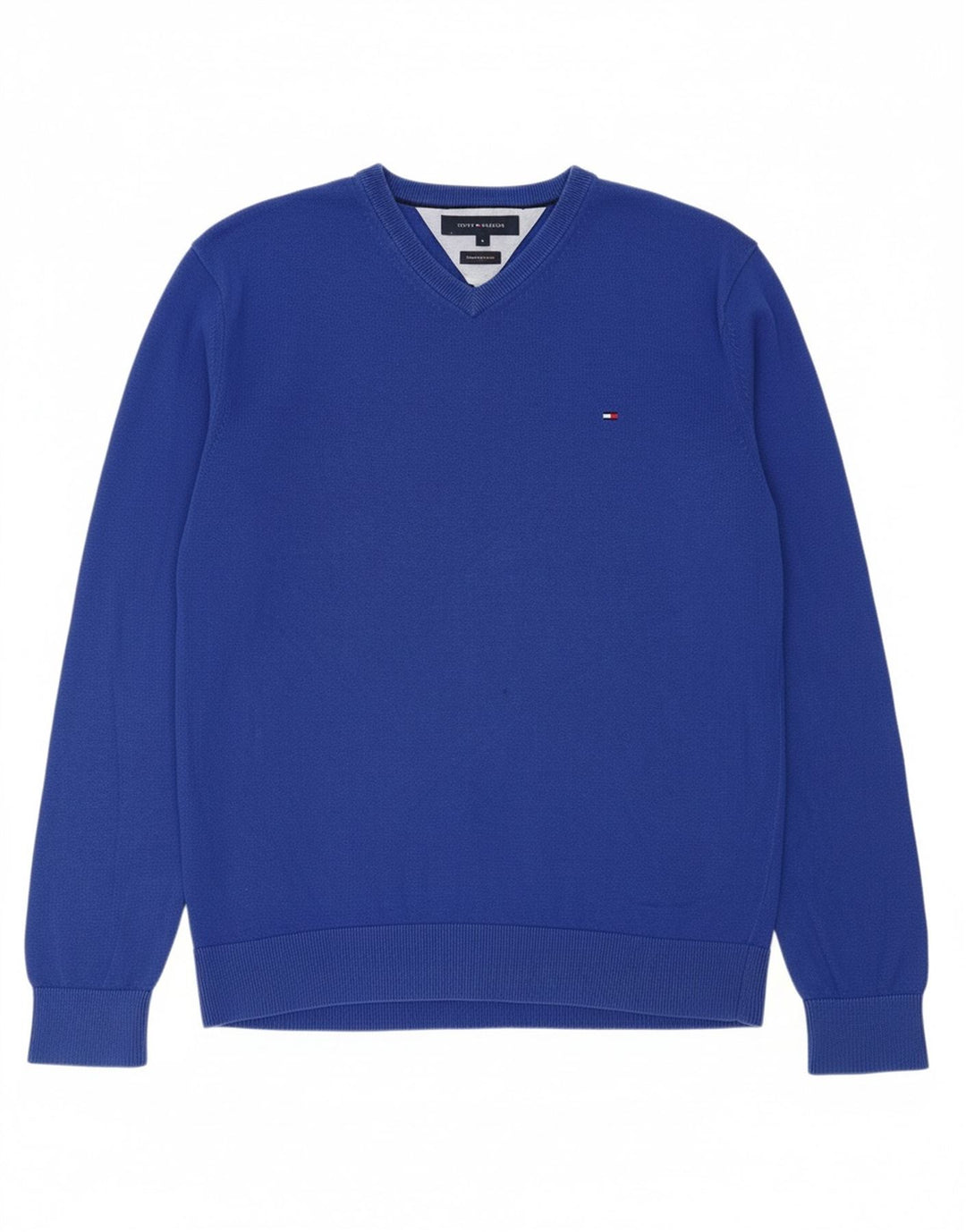 Suéter masculino TOMMY HILFIGER com decote em V XL azul algodão