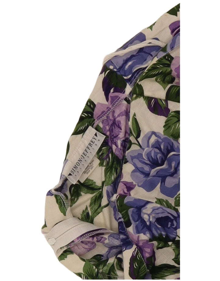 Simon Jeffrey Womens Strapless Dress UK 16 Large Multicoloured Floral