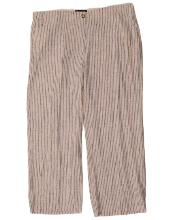 Marks & Spencer Chinobukser til kvinder UK 22 3XL W44 L30 Hvidstribet
