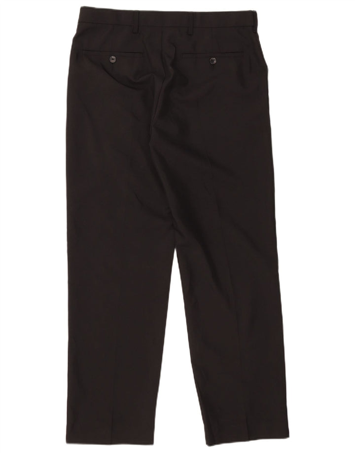 Marks & Spencer Mens Regular Fit Chino Trousers W32 L29 Black Polyester