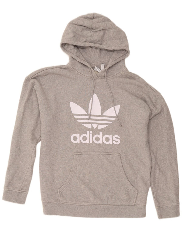 Pulover cu glugă supradimensionat pentru femei Adidas, UK 16, mare, gri, bumbac
