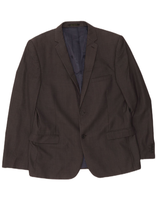 Ted Baker Herren-Blazer mit 2 Knöpfen, UK 42, XL, graue Wolle