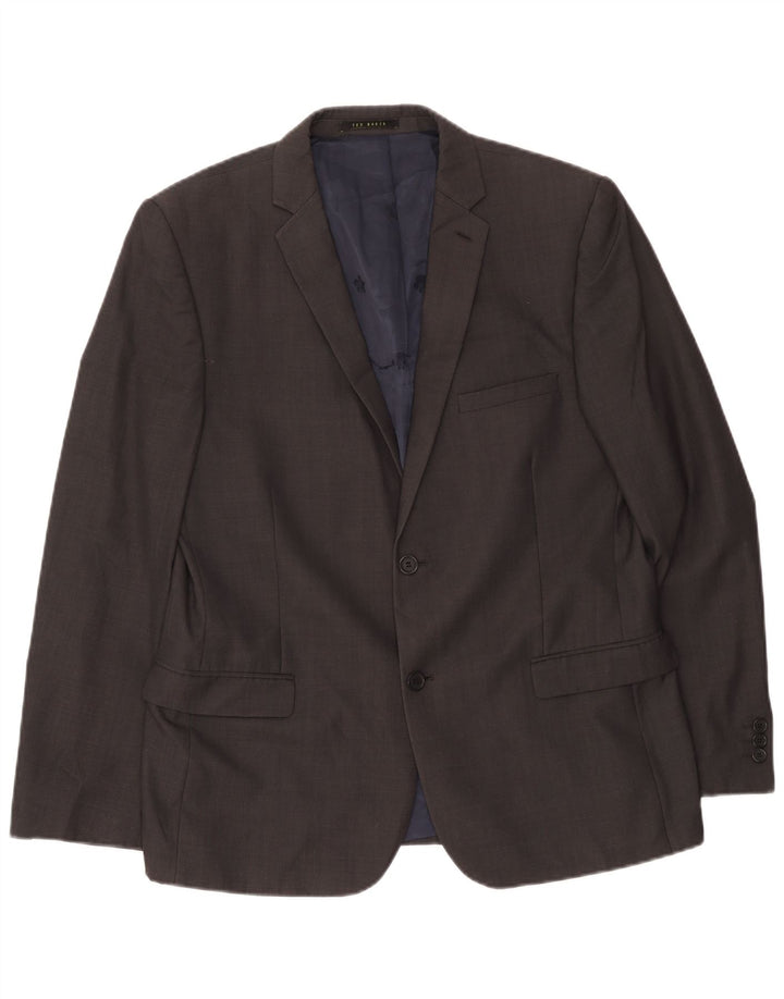 Ted Baker Chaqueta tipo blazer de 2 botones para hombre UK 42 XL Lana gris