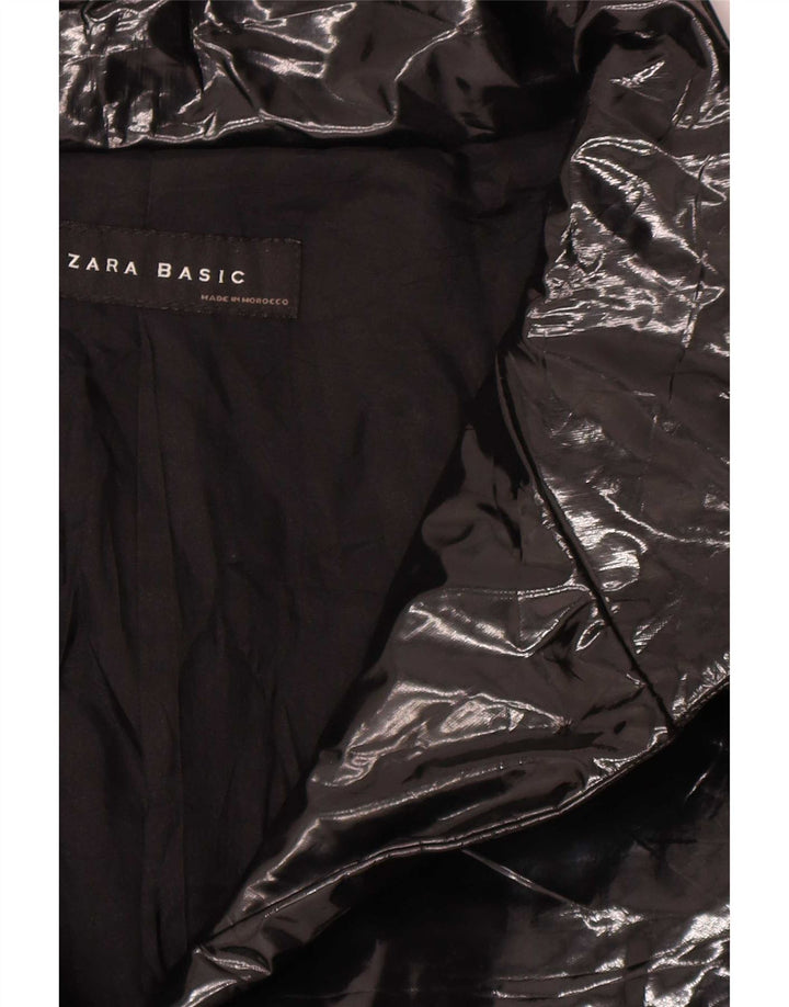 Zara Mujer Chaqueta Bomber UK 10 Small Negro