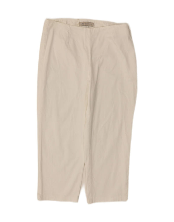Pantaloni Capri da donna Marks & Spencer UK 10 Small W28 L20 Cotone bianco