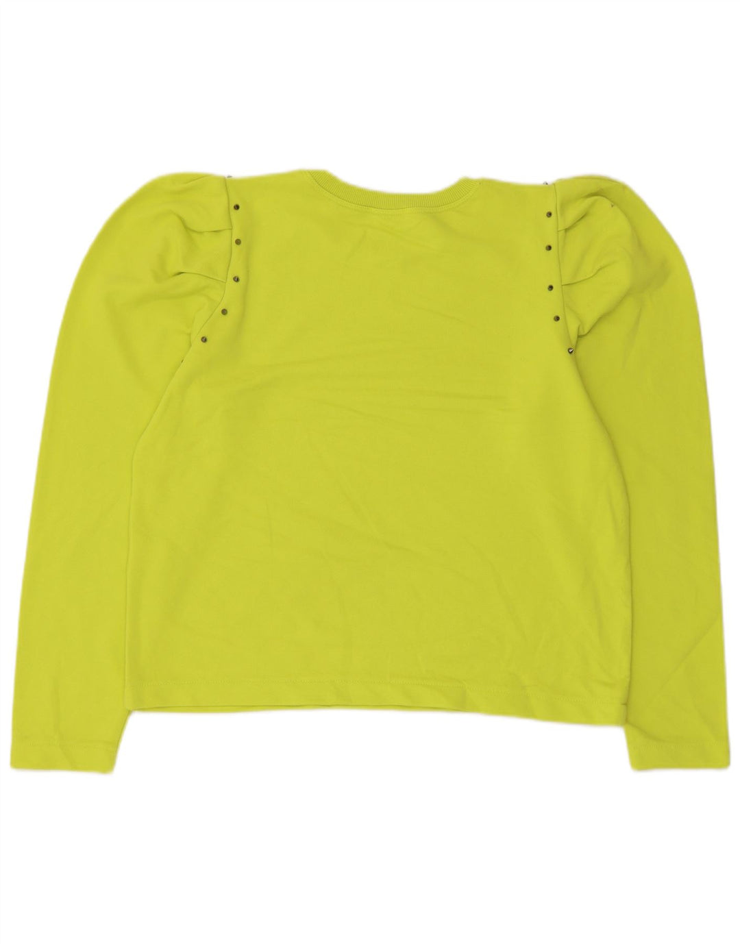 Zara Womens Crop Sweatshirt Jumper UK 14 Medium Green Cotton