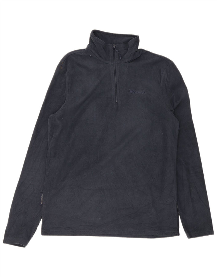 Mountain Warehouse Mens Zip Neck Fleece Jumper XS Navy Blue Polyester