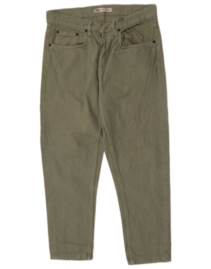 Zara Herre Slim Jeans EU 40 Medium W31 L26 Grøn Bomuld