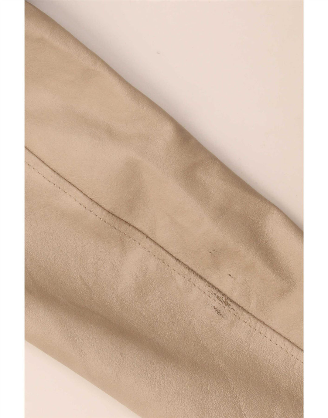 Chaqueta de cuero vintage para mujer IT 46 Beige grande