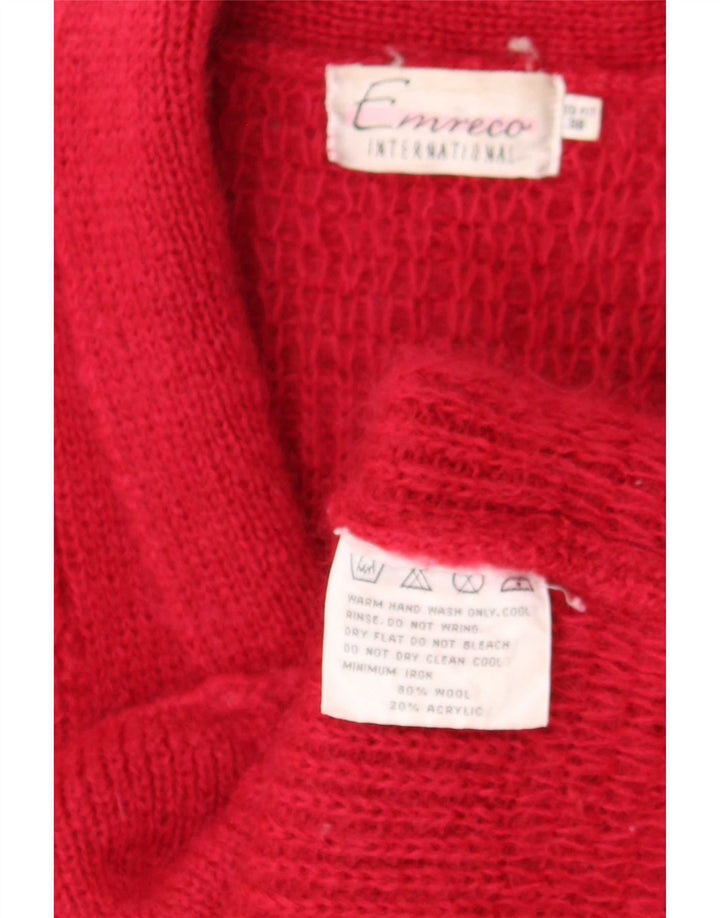 Emreco Womens Double Breasted Cardigan Sweater EU 38 Medium Red Wool