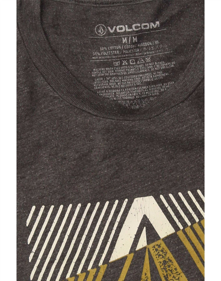 Camiseta masculina gráfica Volcom algodão cinza médio