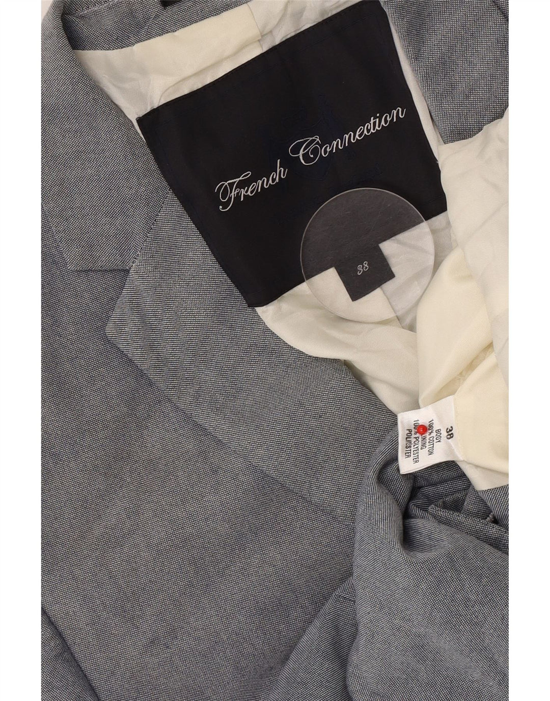 French Connection Mens 2 Button Blazer Jacket UK 38 Medium Grey Polyester