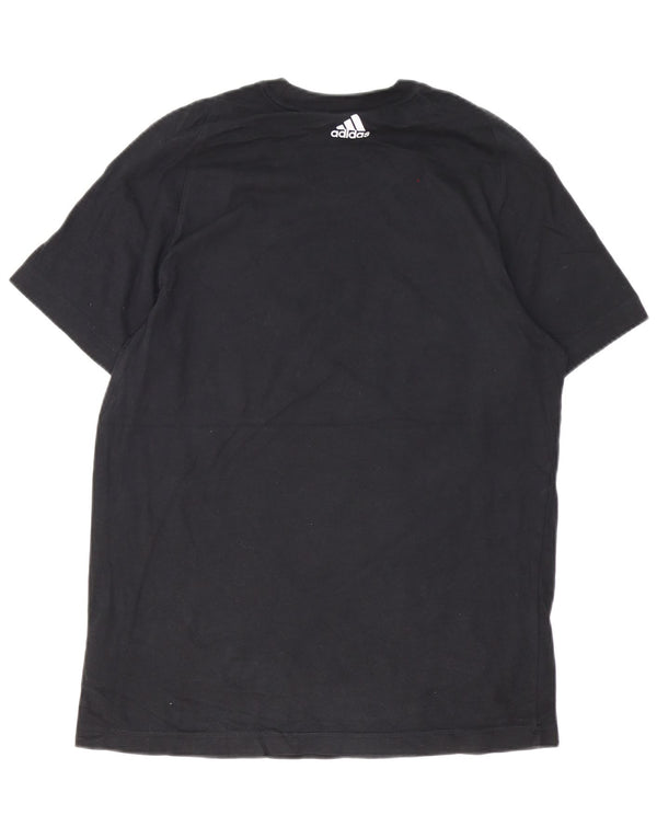T-shirt grafica da uomo Adidas Top in cotone nero medio
