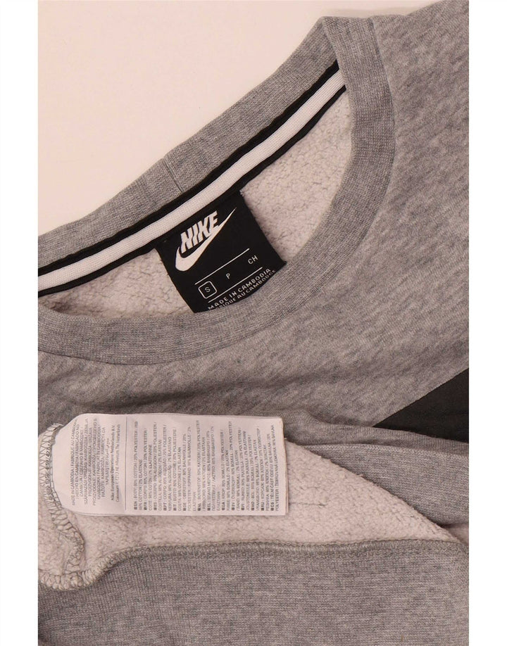 Nike grafisk sweatshirt til mænd, lille grå farveblok bomuld