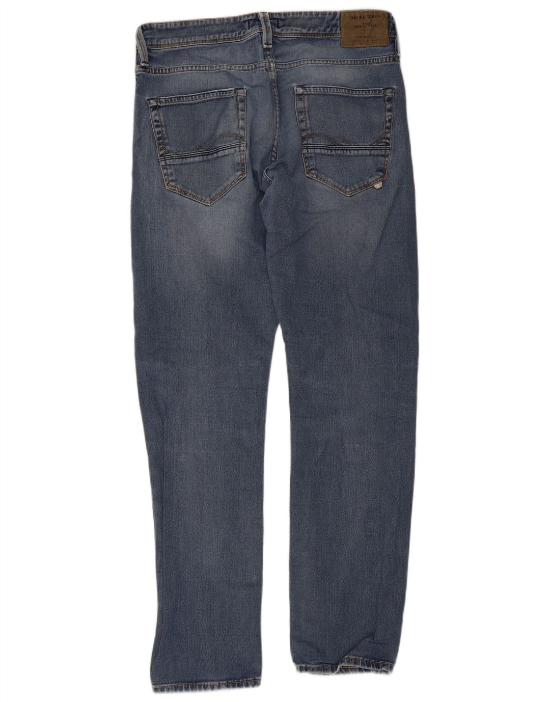 Jack & Jones Mens Straight Jeans W33 L32 Blue Cotton