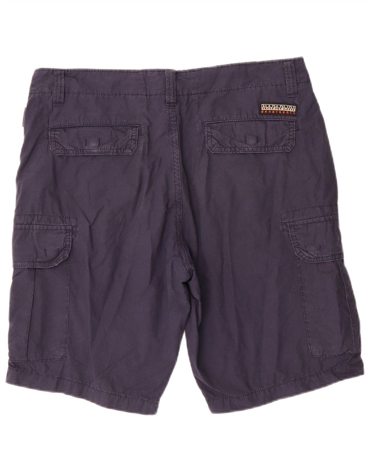 Napapijri Mens Cargo Shorts W33 Medium Navy Blue Cotton