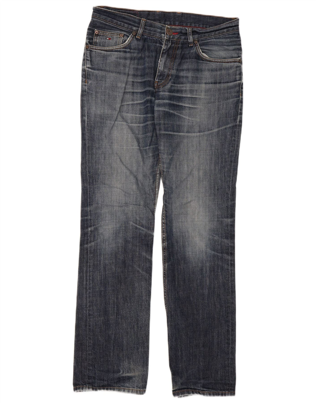 Tommy Hilfiger Mens Straight Jeans W32 L34 Blue Cotton