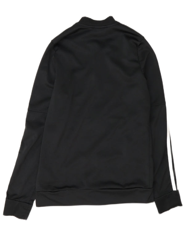 Adidas Boys Tracksuit Top Jacket 13-14 Years Black Polyester