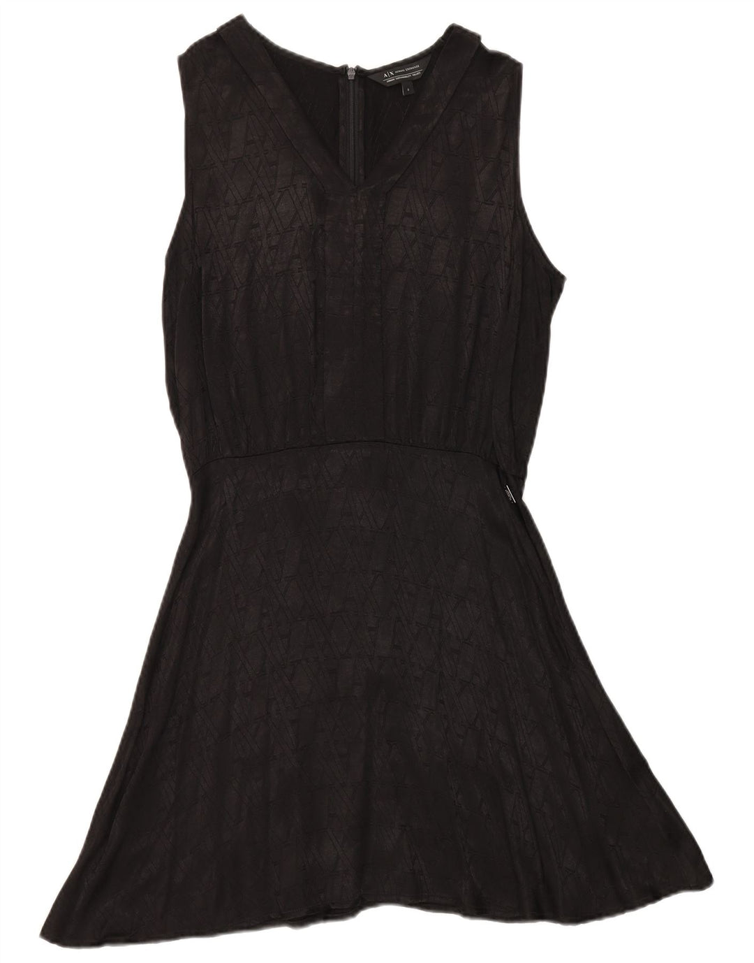 ARMANI EXCHANGE Womens Graphic Sleeveless A-Line Dress US 6 Medium Black