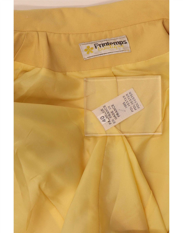 Vintage Damen Zweireiher Blazer Jacke IT 40 Small Yellow Classic