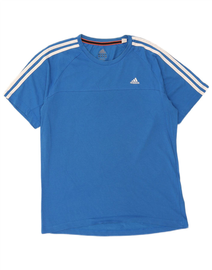ADIDAS Mens Climalite T-Shirt Top Medium Blue Cotton
