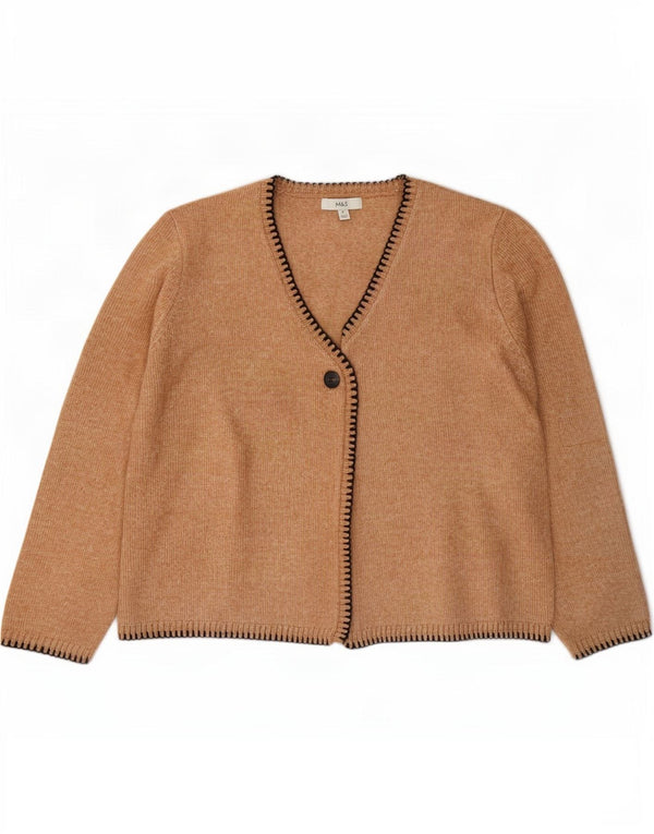 Marks & Spencer Damski sweter oversize UK 18 XL, brązowy, nakrapiany