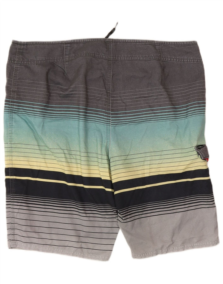 Pantaloncini da bagno da uomo O'Neill grandi in poliestere a righe grigie