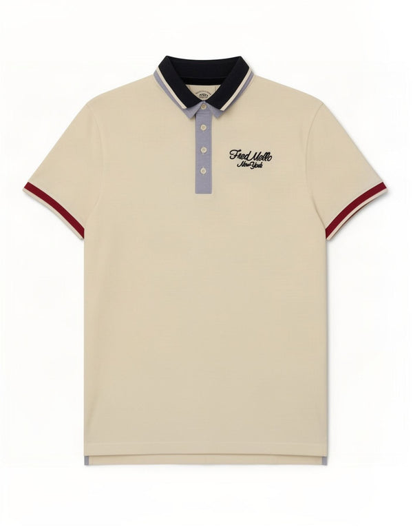 Camisa polo masculina Fred Mello XL algodão colorblock branco